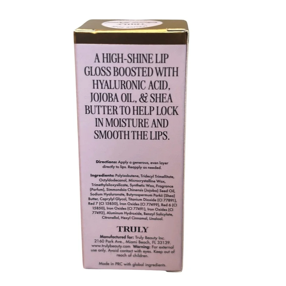 Truly Beauty Hydrating Lip Gloss Glazed Donut Mauve Pink Hyaluronic Acid 0.44oz